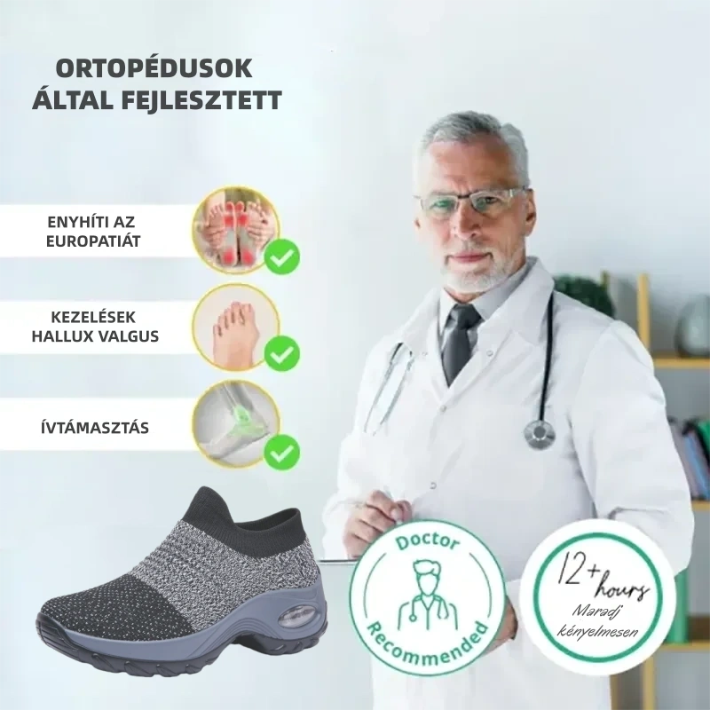【🔥40% kedvezmény ma - Ne maradj le】🔥Szuperkényelmes ortopéd cipő légpárnával✅ Lábboltozat-támasz a lábfájdalom enyhítésére