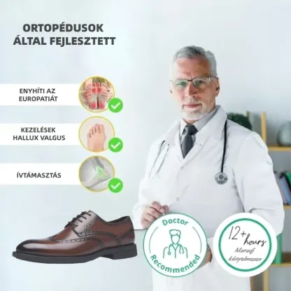 【🎁 Csak ma: 60% kedvezmény - Ne maradj le!】 Ergonomikus ortopéd bőrcipő - Prémium ausztrál bőr + Kézi varrás 👞