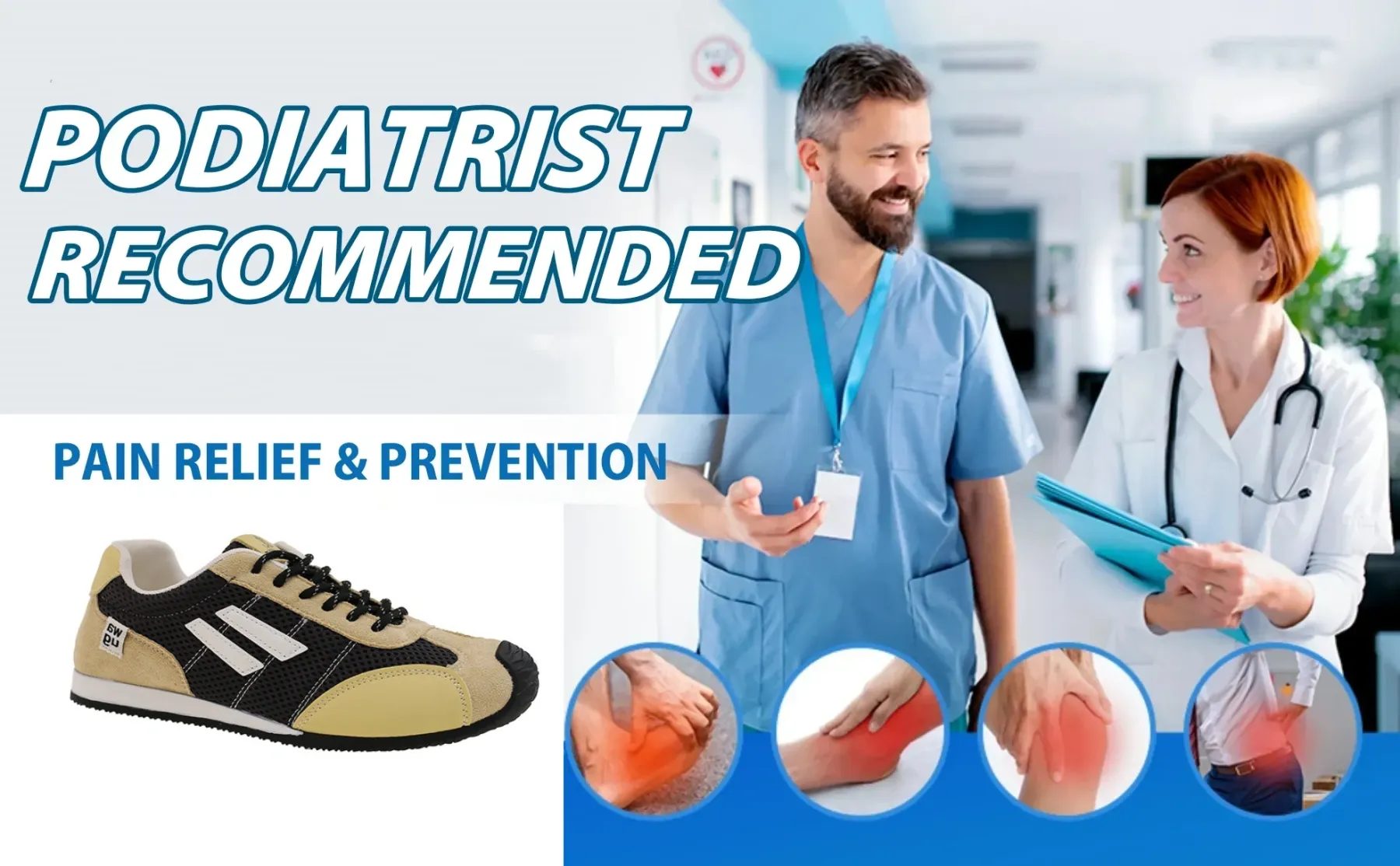 【🔥Ma 60% kedvezmény - ne hagyd ki】🔥Puha és kényelmes ortopéd cipők✅Kartámasz és nagyobb kényelem