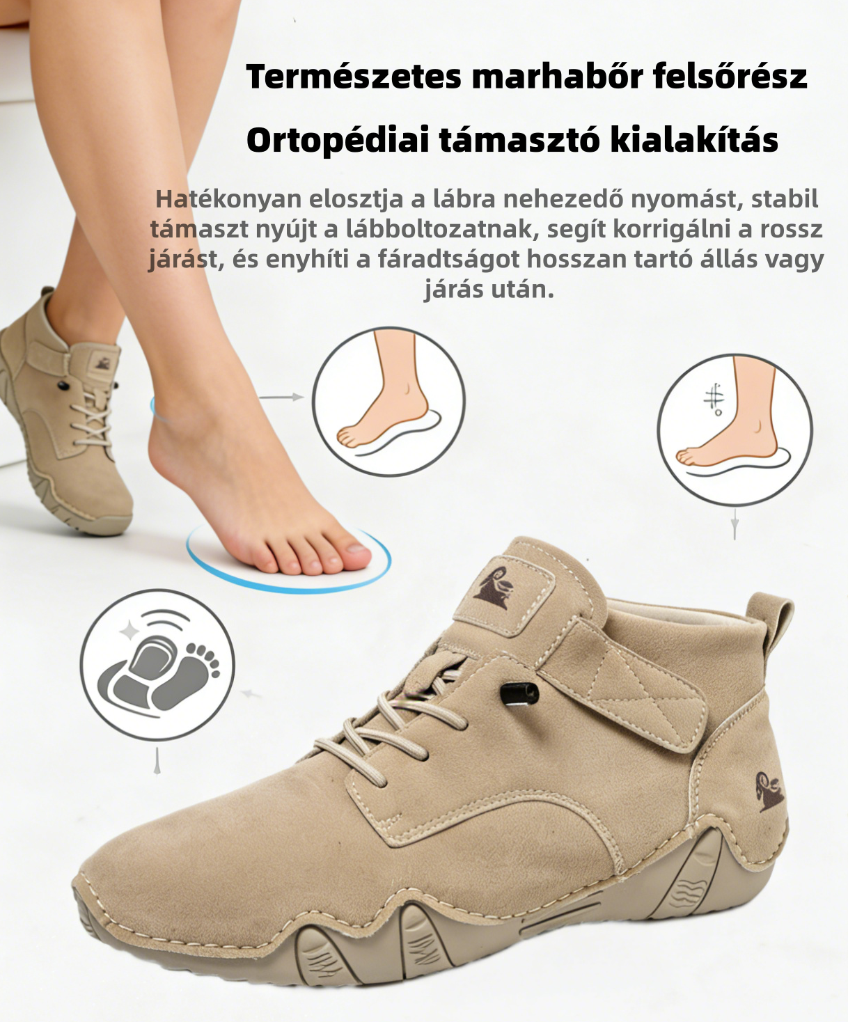 【🎁60% kedvezmény ma - Ne hagyja ki】Ergonómiailag tervezett ausztrál bőr ortopéd cipők - Kiváló minőségű bőr + kézzel varrott 👞