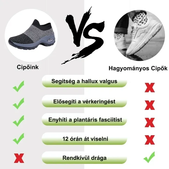 【🔥40% kedvezmény ma - Ne maradj le】🔥Szuperkényelmes ortopéd cipő légpárnával✅ Lábboltozat-támasz a lábfájdalom enyhítésére