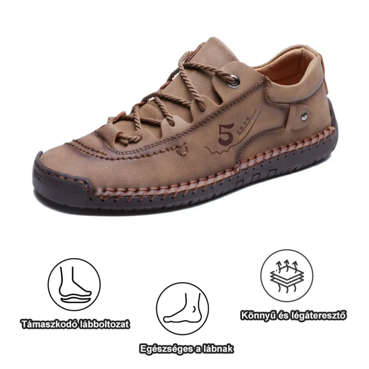 【🎁60% kedvezmény ma - ne hagyd ki】 Ergonomikus kialakítású ortopéd cipő - kiváló minőségű bőr + kézzel varrott 👞