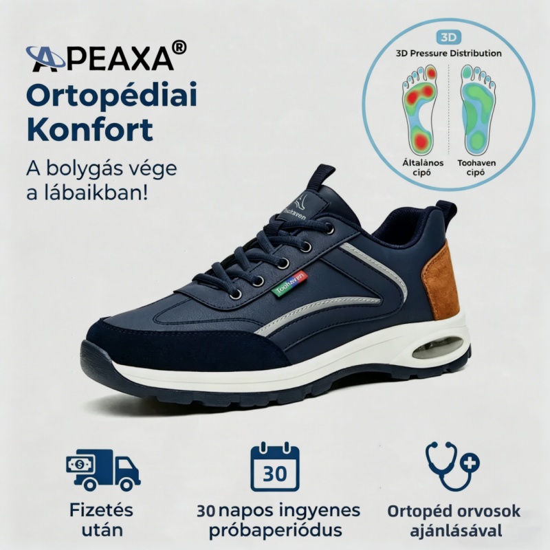 (🔥60% kedvezmény ma - ne maradj le!) APEXA® - Férfi ortopédiai párnázott cipők ✅ Mondj búcsút a lábfájásnak, és élvezd az egész napos kényelmet!