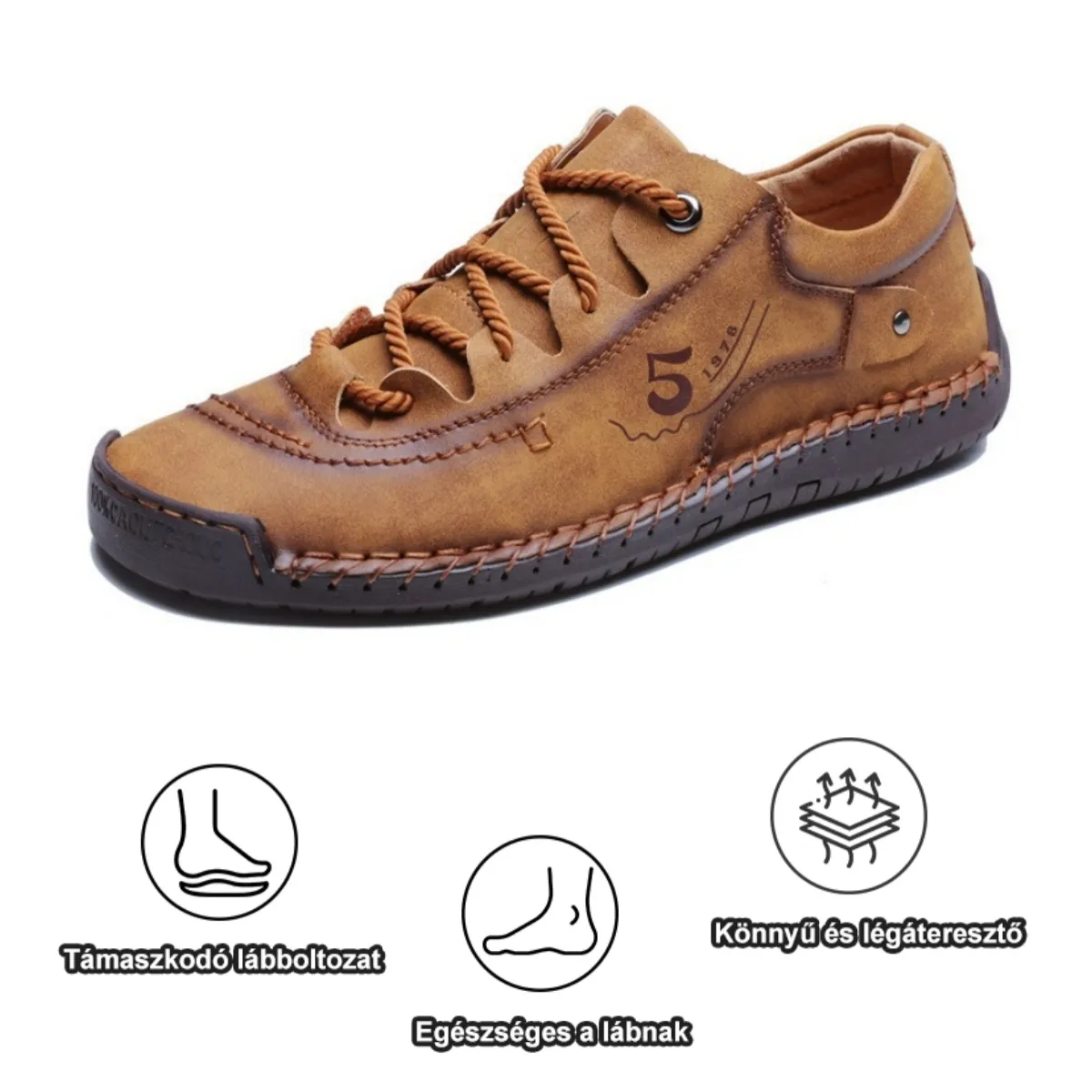 【🎁60% kedvezmény ma - ne hagyd ki】 Ergonomikus kialakítású ortopéd cipő - kiváló minőségű bőr + kézzel varrott 👞