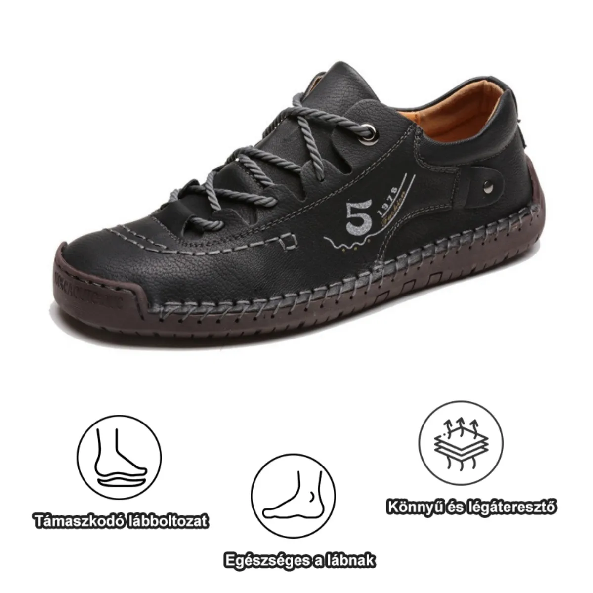 【🎁60% kedvezmény ma - ne hagyd ki】 Ergonomikus kialakítású ortopéd cipő - kiváló minőségű bőr + kézzel varrott 👞