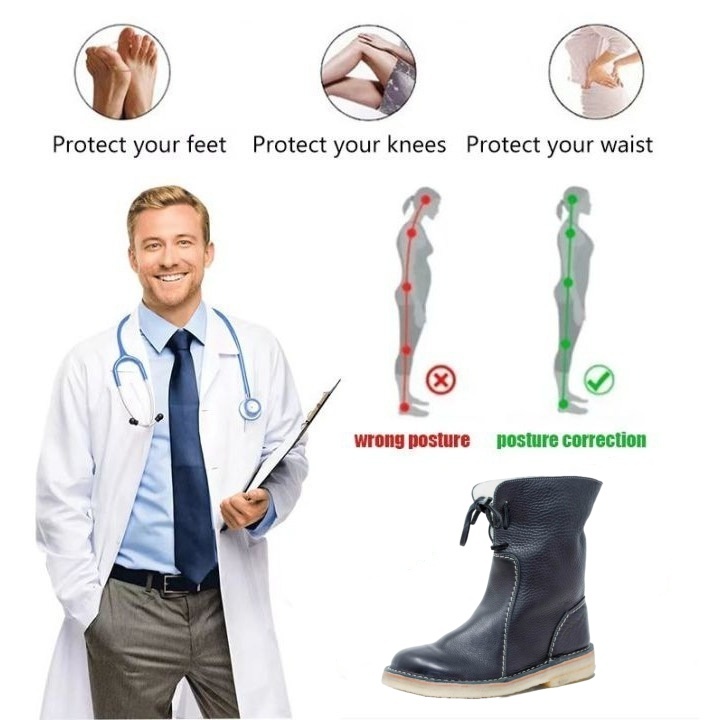 🎁[50% kedvezmény ma – ne hagyd ki] Ergonomikus kialakítású ortopéd cipő - kiváló minőségű bőr + téli gyapjú bélés + kézzel varrott 👞