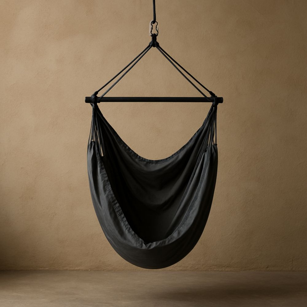 Hängesessel Textil Schwarz-Domovzeleny