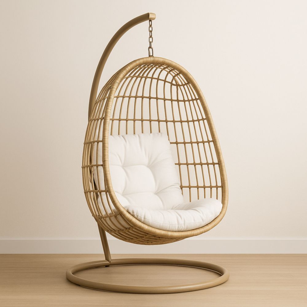 Hängesessel Rattan Beige Baumwolle-Domovzeleny