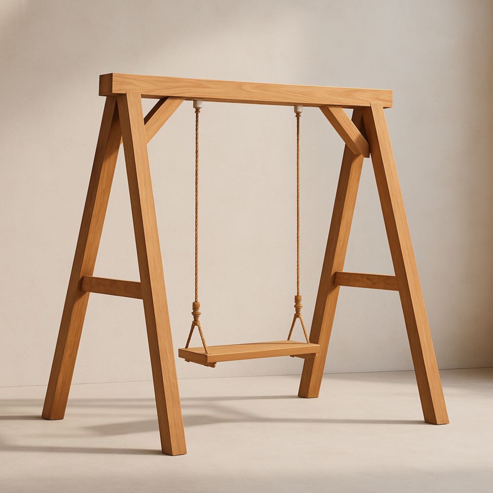 Schaukelgestell Holz Natur-Domovzeleny