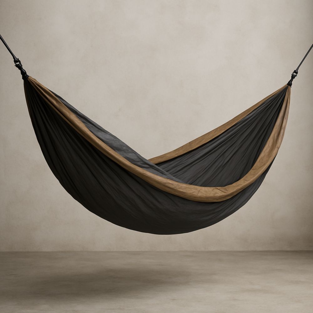 Camping Hängematte Dunkelgrau/Braun Nylon 270x140 cm-Domovzeleny