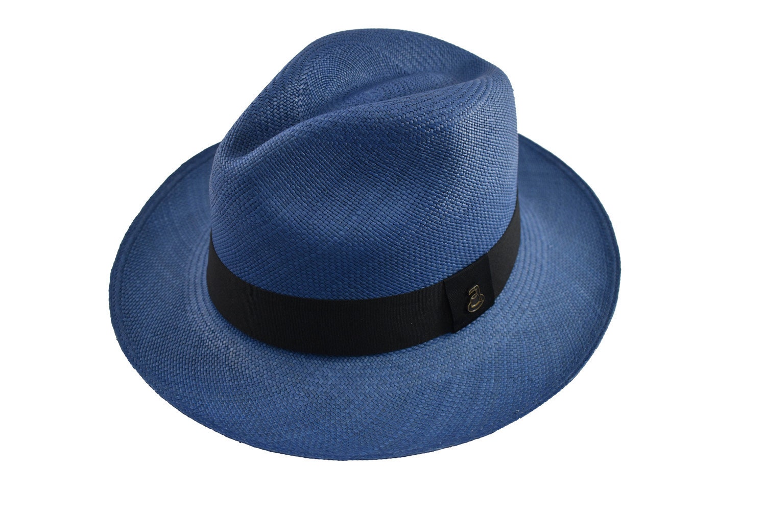 Advanced Original Panama Hat-Electric Blue Toquilla Straw-Handwoven in Ecuador