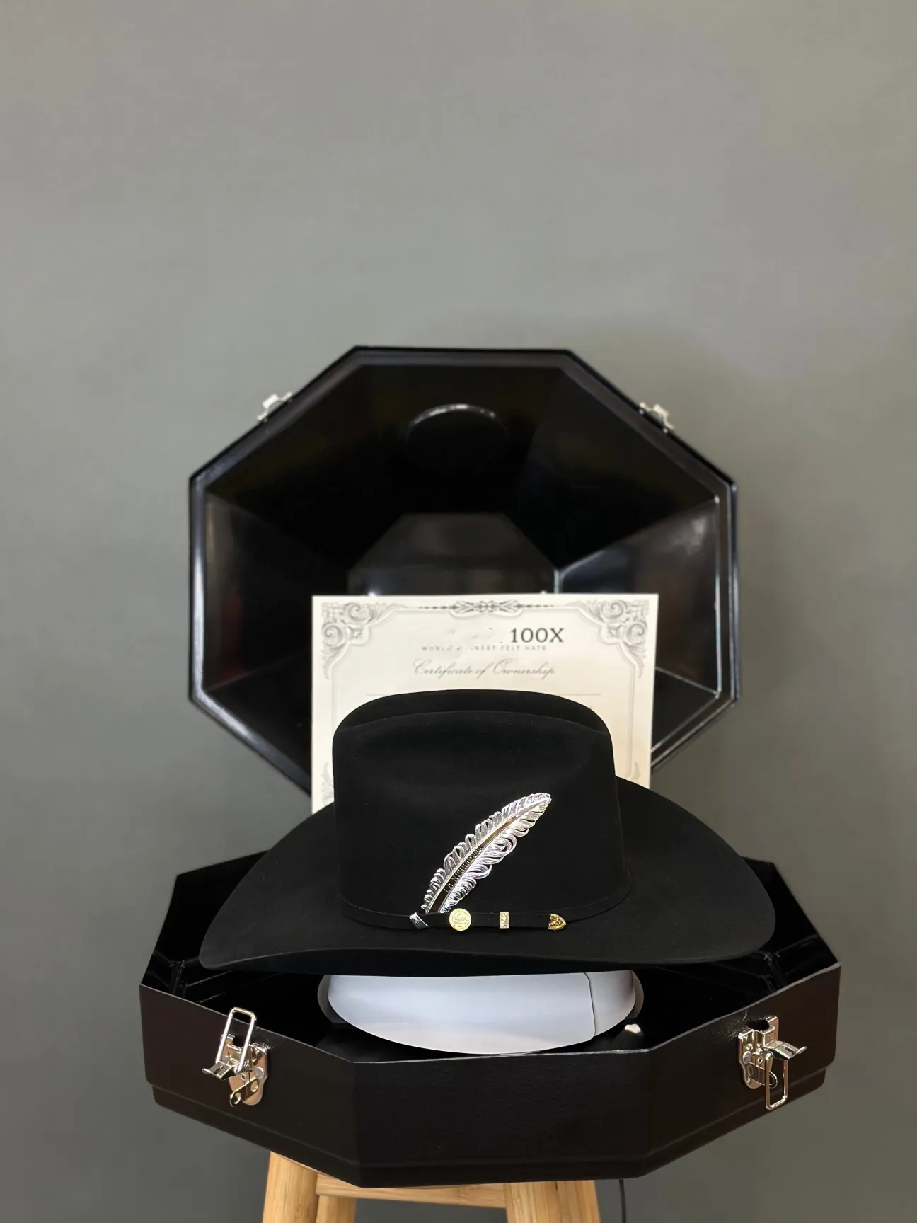 COWBOY HAT 100X EL PRESIDENTE NEGRO/BLACK COPA ALTA