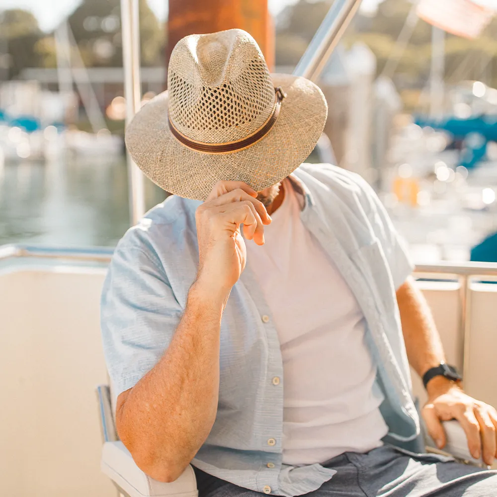 Mens Seagrass Straw Sun Hat