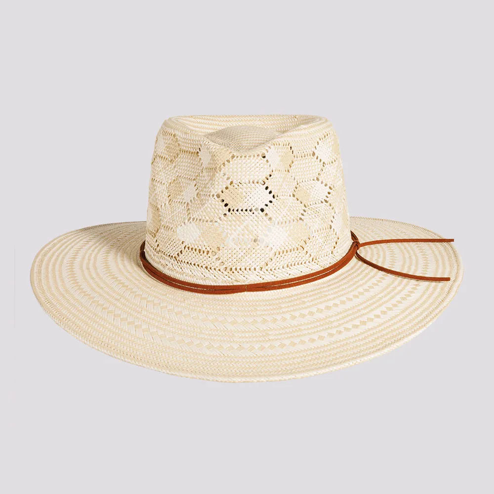 Mens Glazed Two Tone Toyo Straw Outback Hat