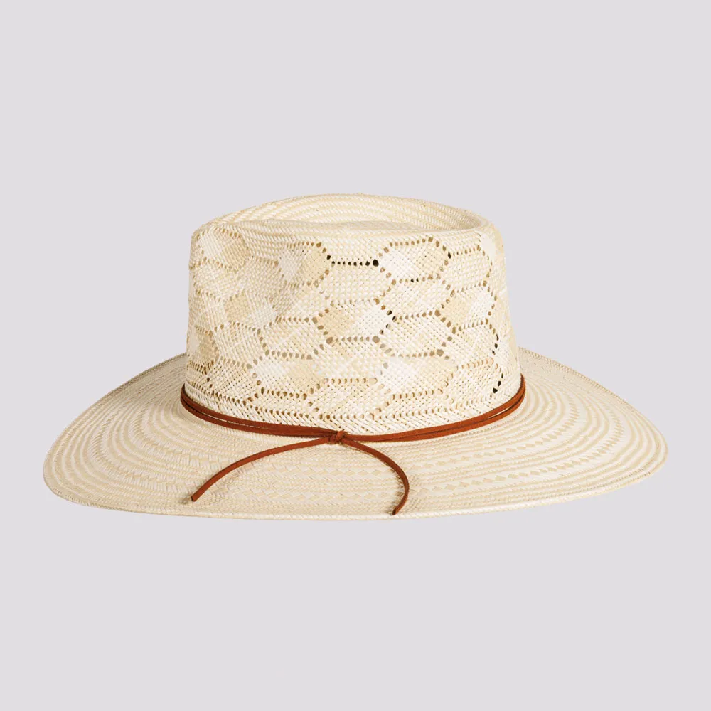 Mens Glazed Two Tone Toyo Straw Outback Hat