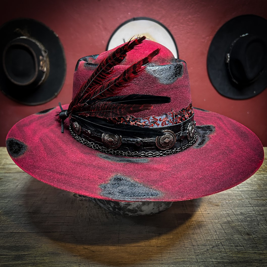 Crimson Reaper Skull Western Hat