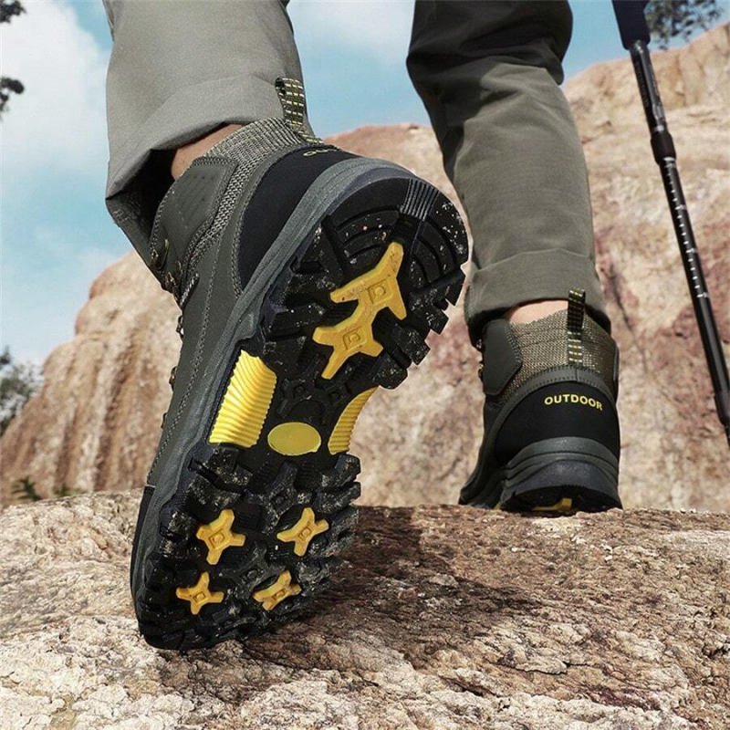 (⏰CLEARANCE SALE 70% OFF) Men's High Top Lace-Up Boots, Outdoor Waterproof Non-Slip Anti-Puncture Orthopedic Comfortable Hiking Mountaineering Walking Boots for Daily Life, Work and Sports