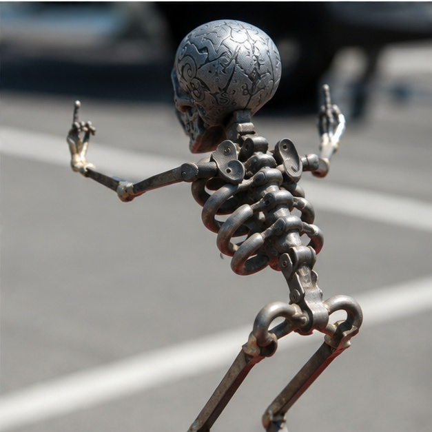Skeleton Middle Finger Hood Ornament