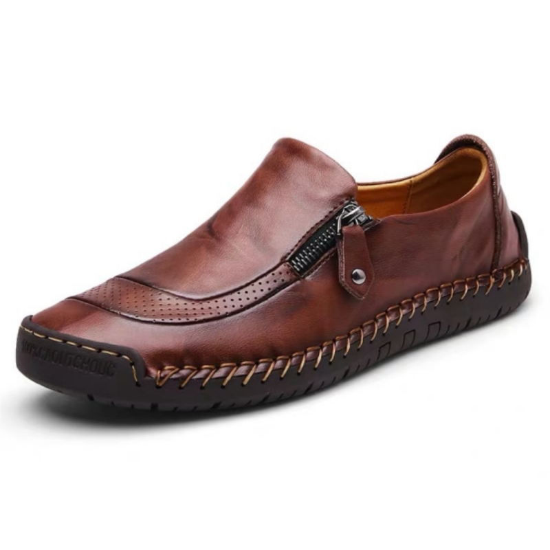 🔥Hot Sale🎁Mens Handmade Side Zipper Casual Comfy Leather Slip On Loafers