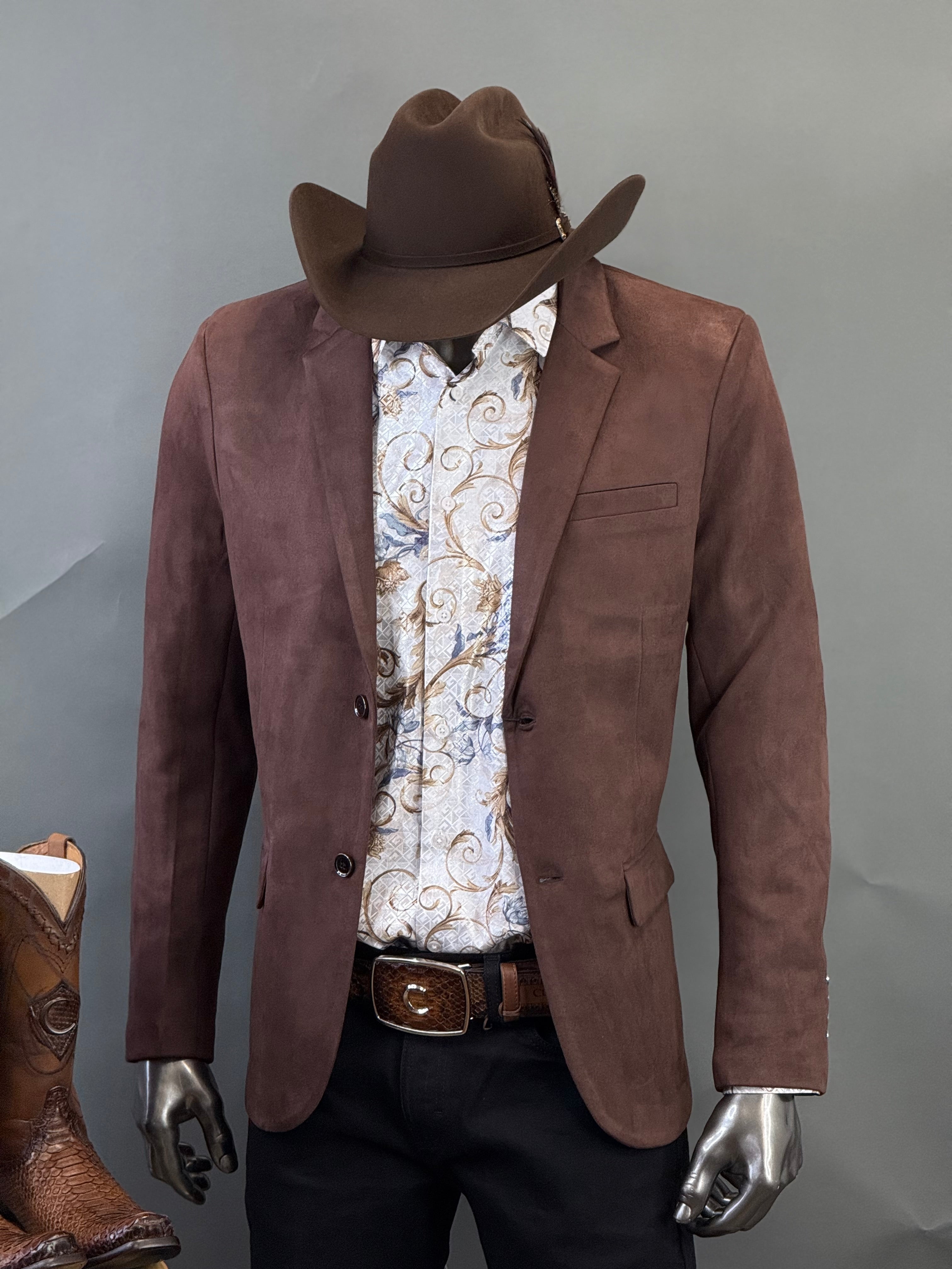 PLATINI CHOCOLATE BROWN GAMUZA SUEDE BLAZER