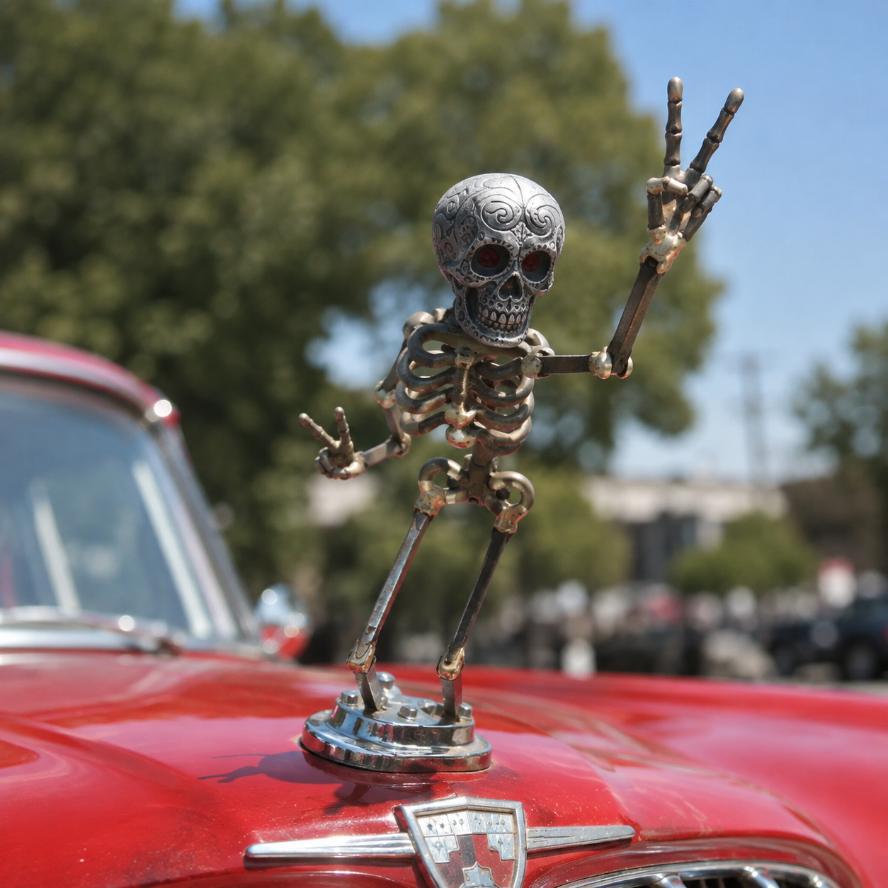 Skeleton Middle Finger Hood Ornament