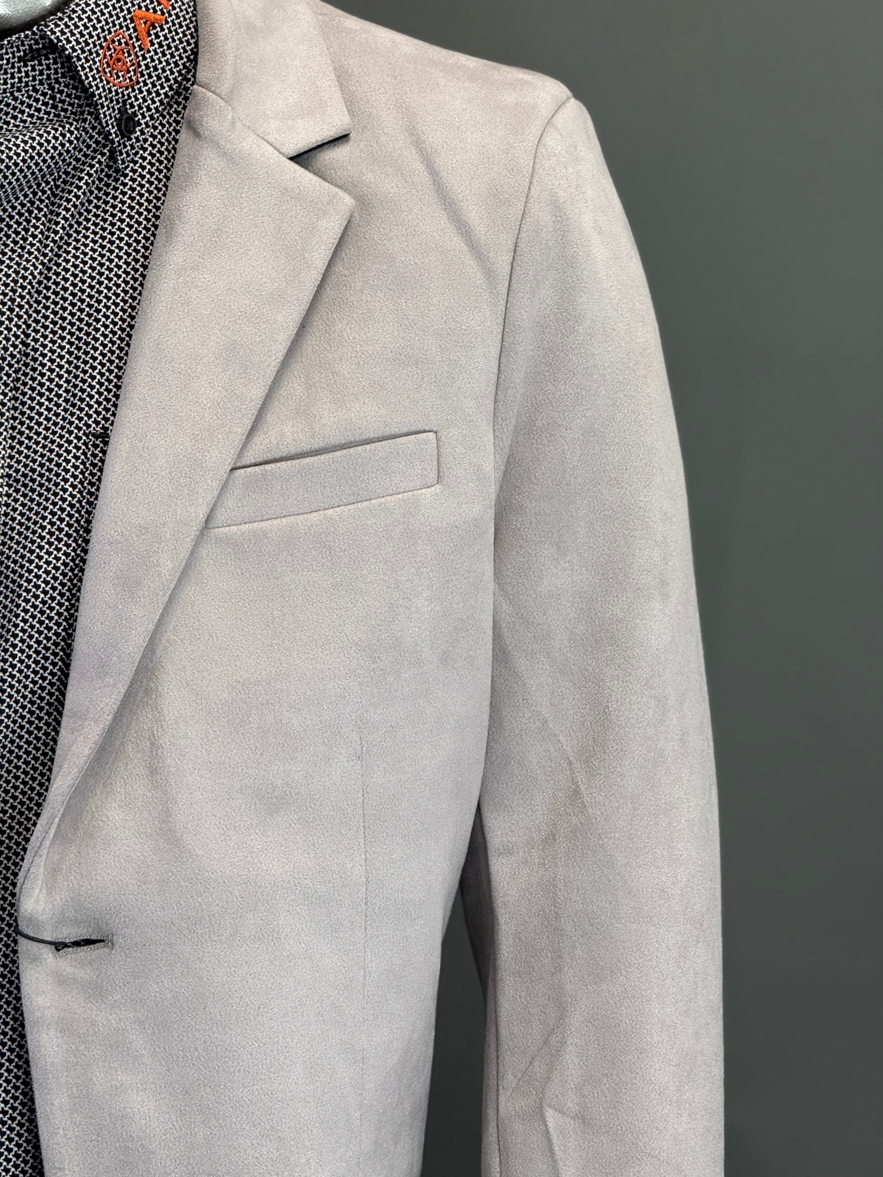 PLATINI GREY GAMUZA SUEDE BLAZER
