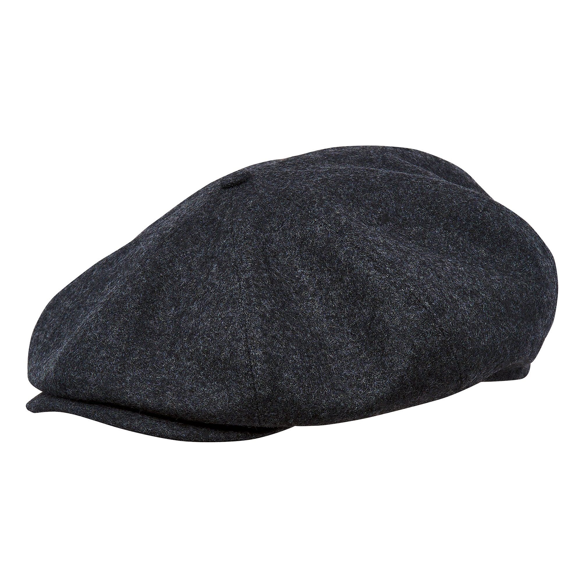 PEAKY CAPS Genuine Scottish Harris Tweed 8 Panels Man Cap Black Grey