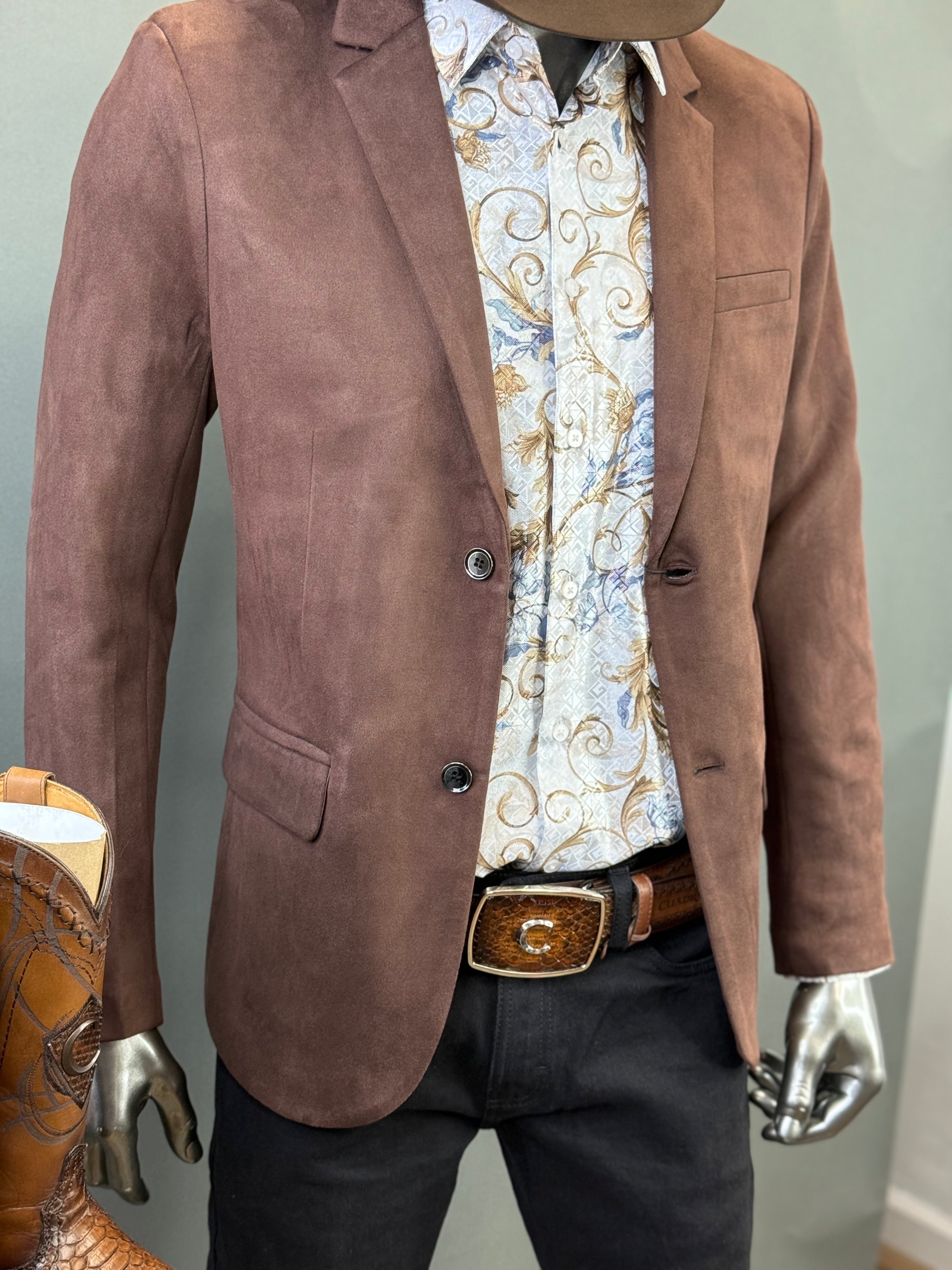 PLATINI CHOCOLATE BROWN GAMUZA SUEDE BLAZER