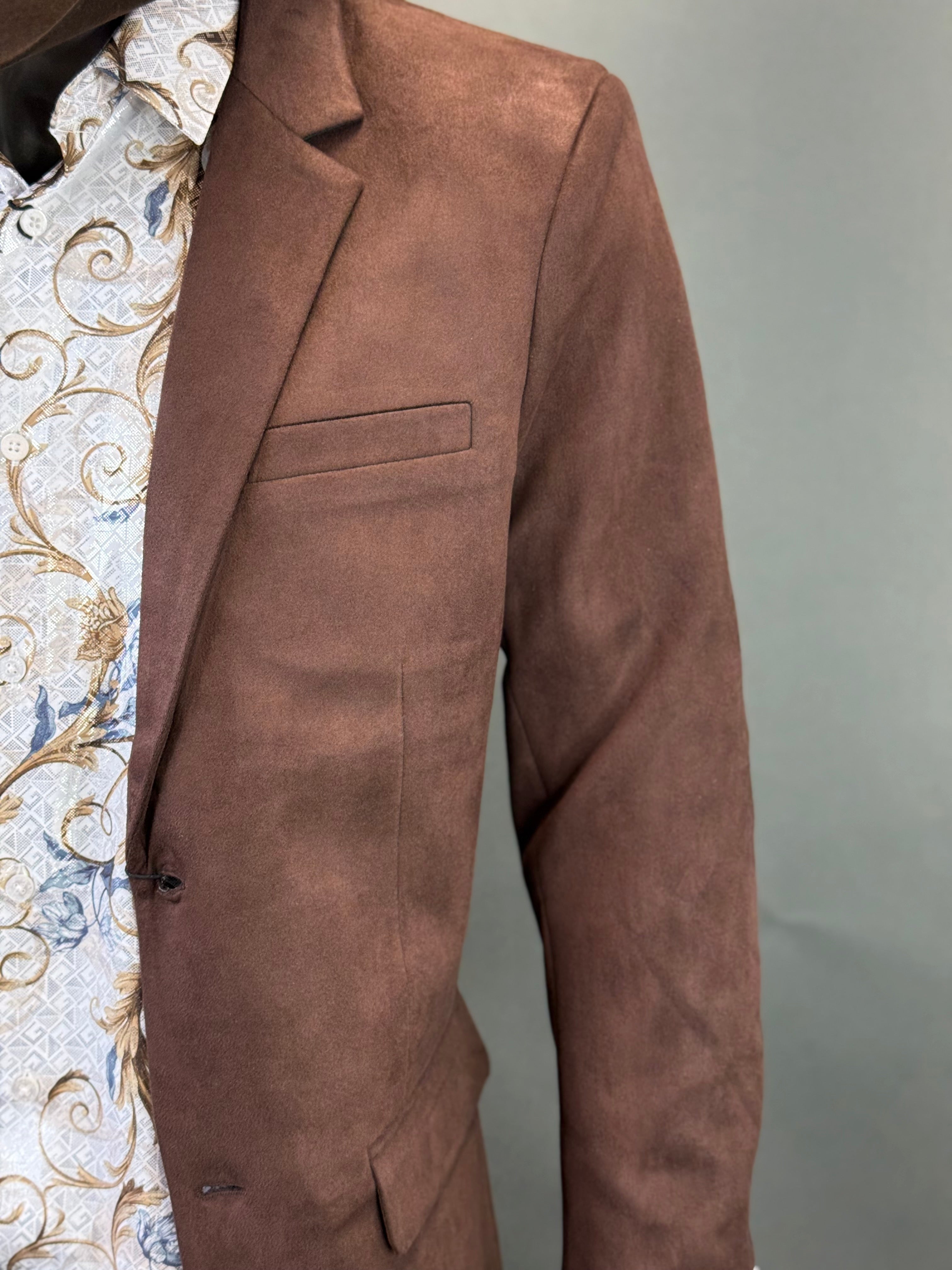 PLATINI CHOCOLATE BROWN GAMUZA SUEDE BLAZER