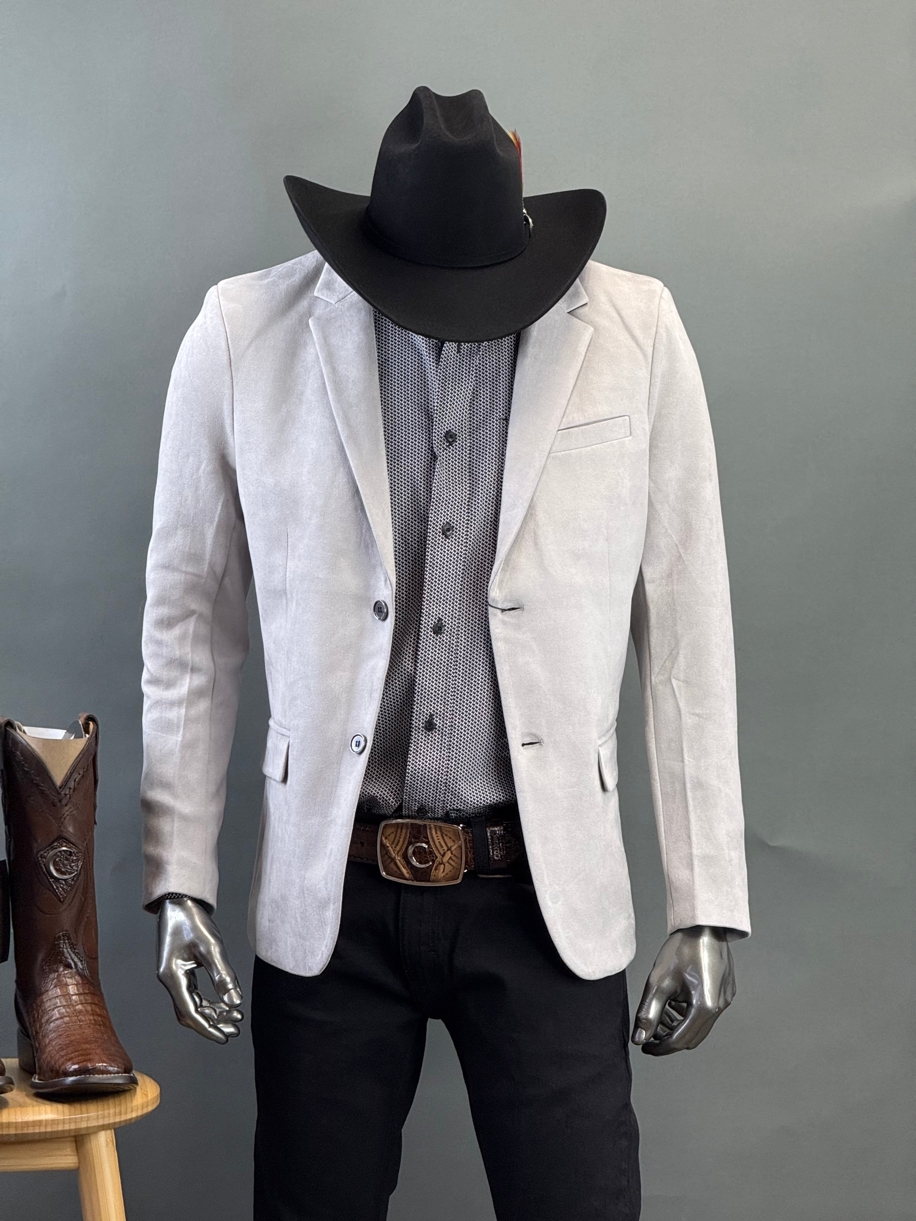 PLATINI GREY GAMUZA SUEDE BLAZER