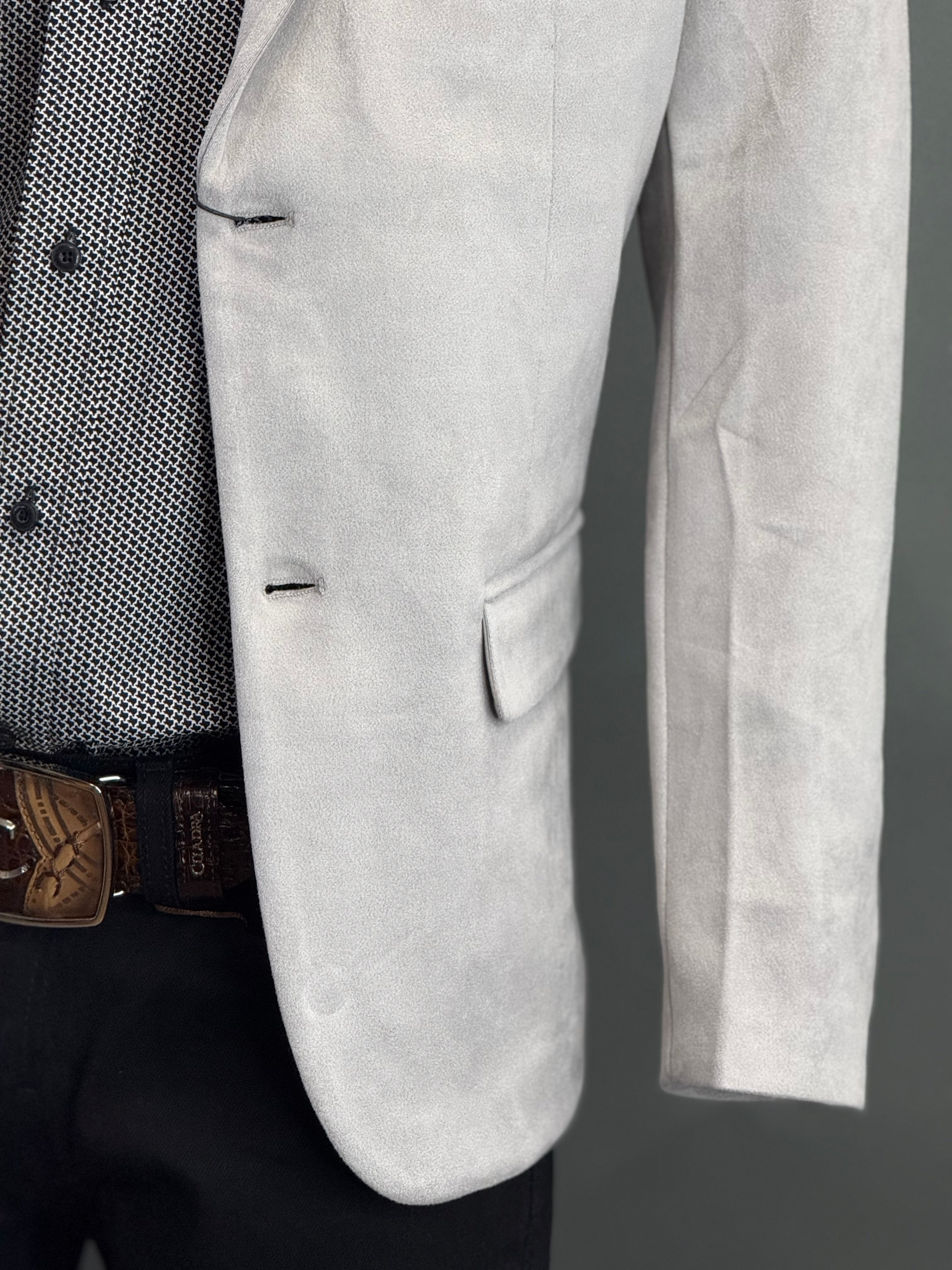 PLATINI GREY GAMUZA SUEDE BLAZER