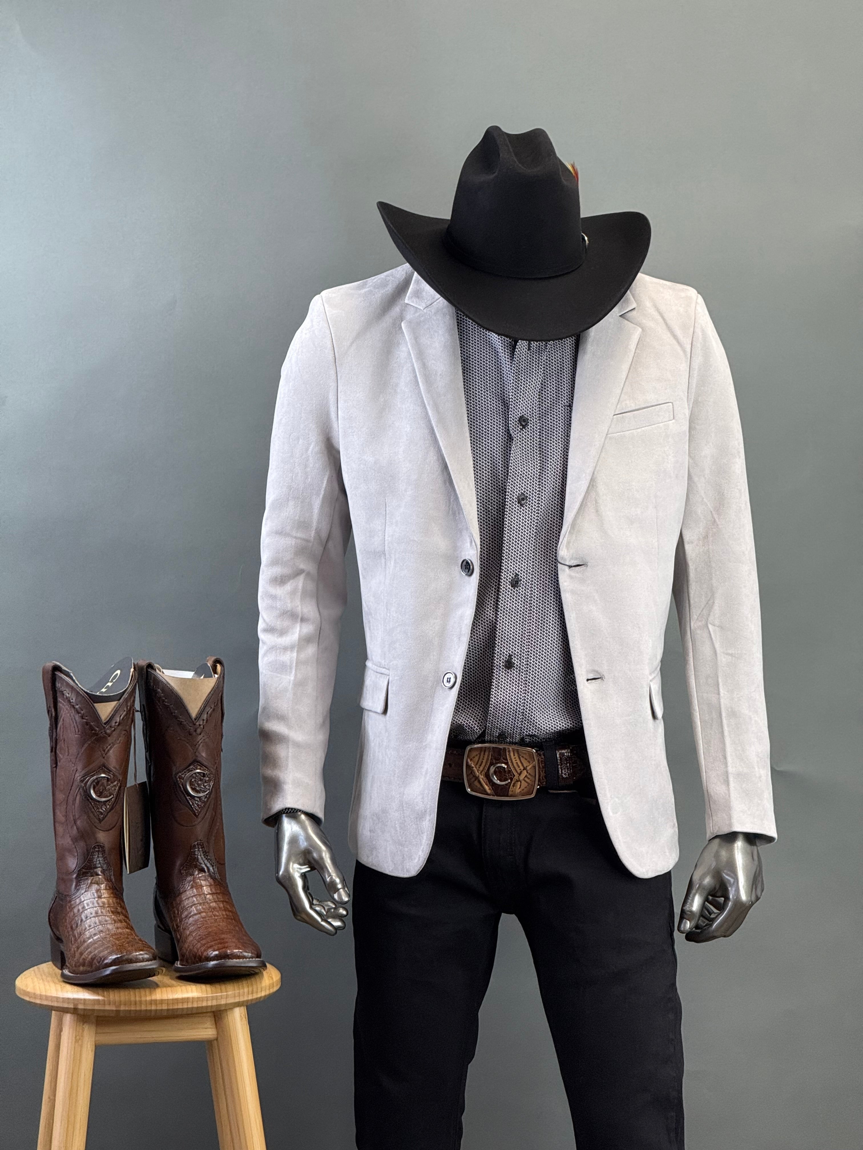 PLATINI GREY GAMUZA SUEDE BLAZER