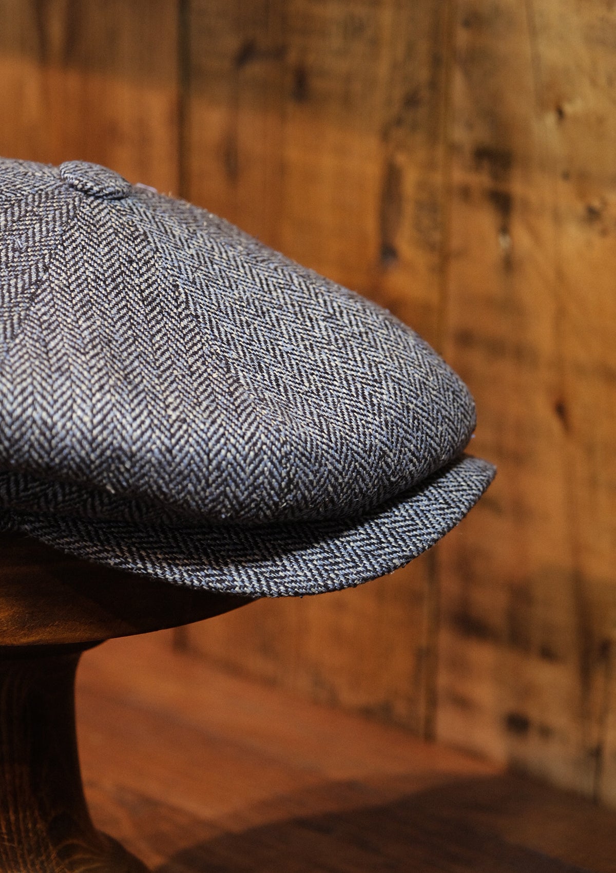 Fulton Baker Boy - (Mid-Width) Light Blue Herringbone Pure Silk