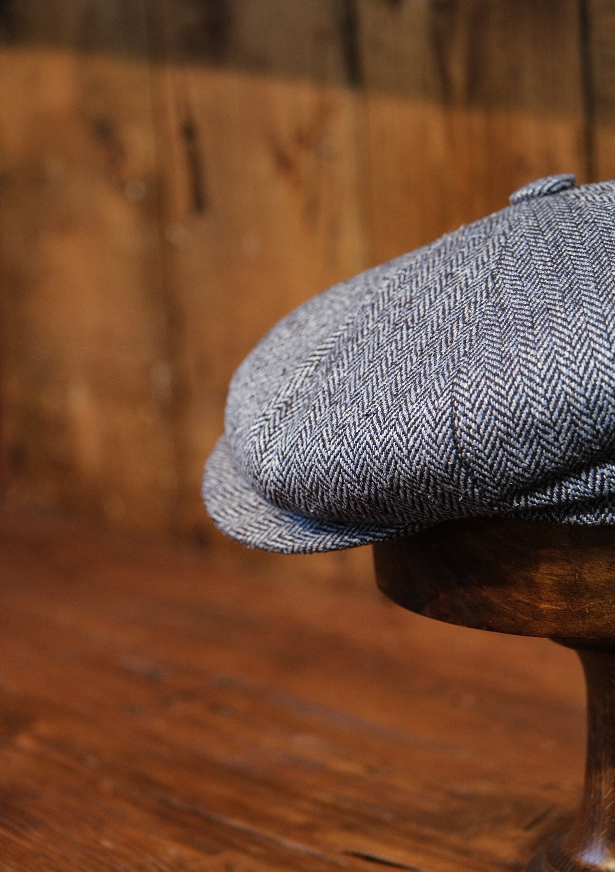 Fulton Baker Boy - (Mid-Width) Light Blue Herringbone Pure Silk