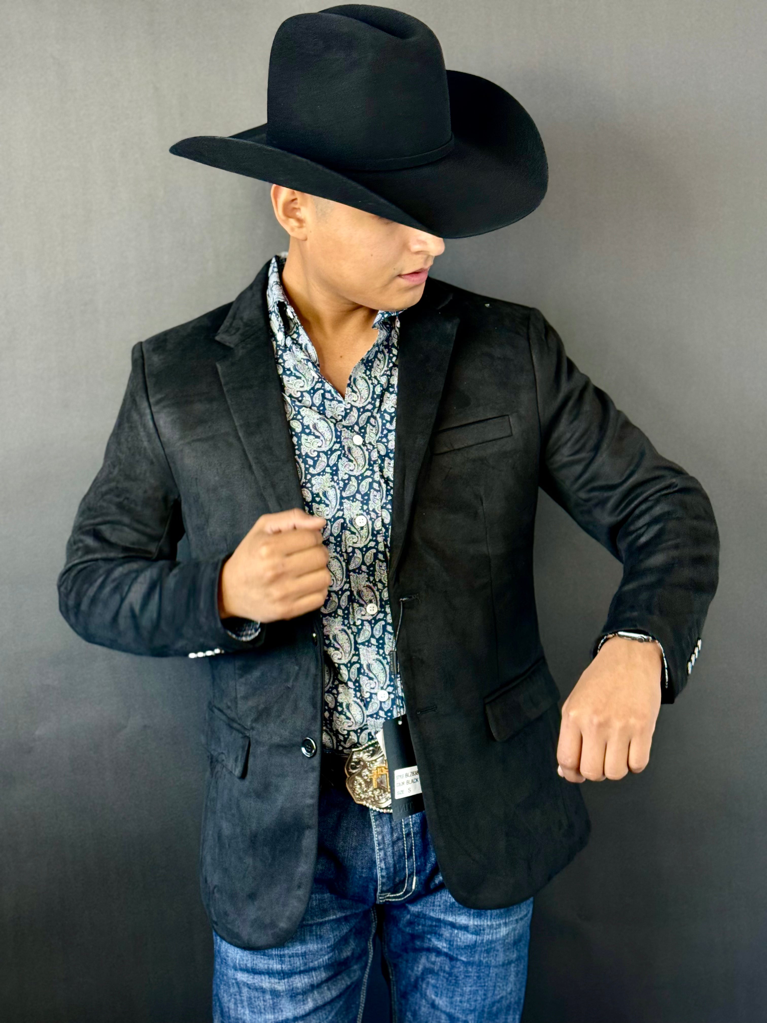 PLATINI BLACK GAMUZA SUEDE BLAZER