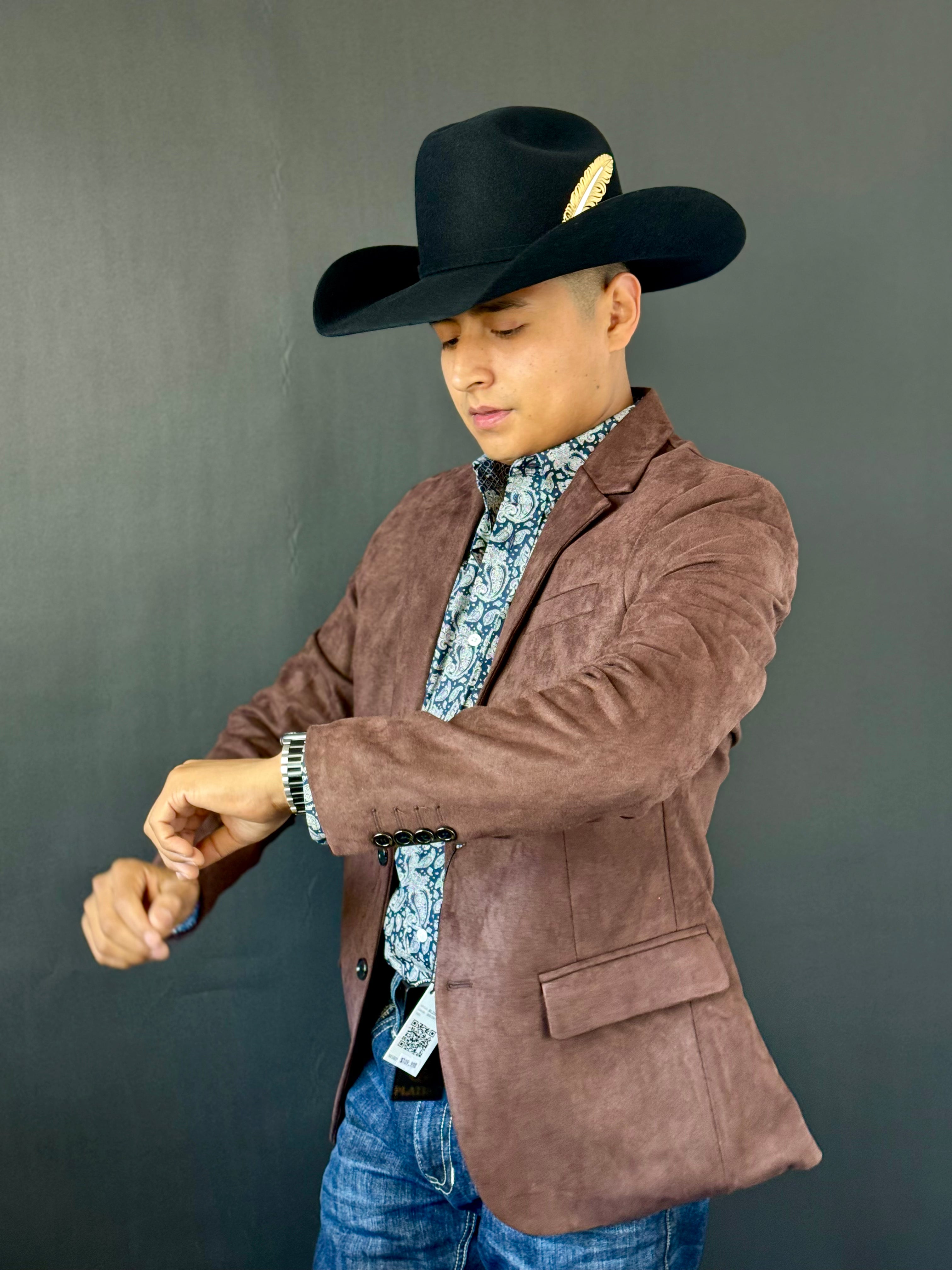 PLATINI CHOCOLATE BROWN GAMUZA SUEDE BLAZER