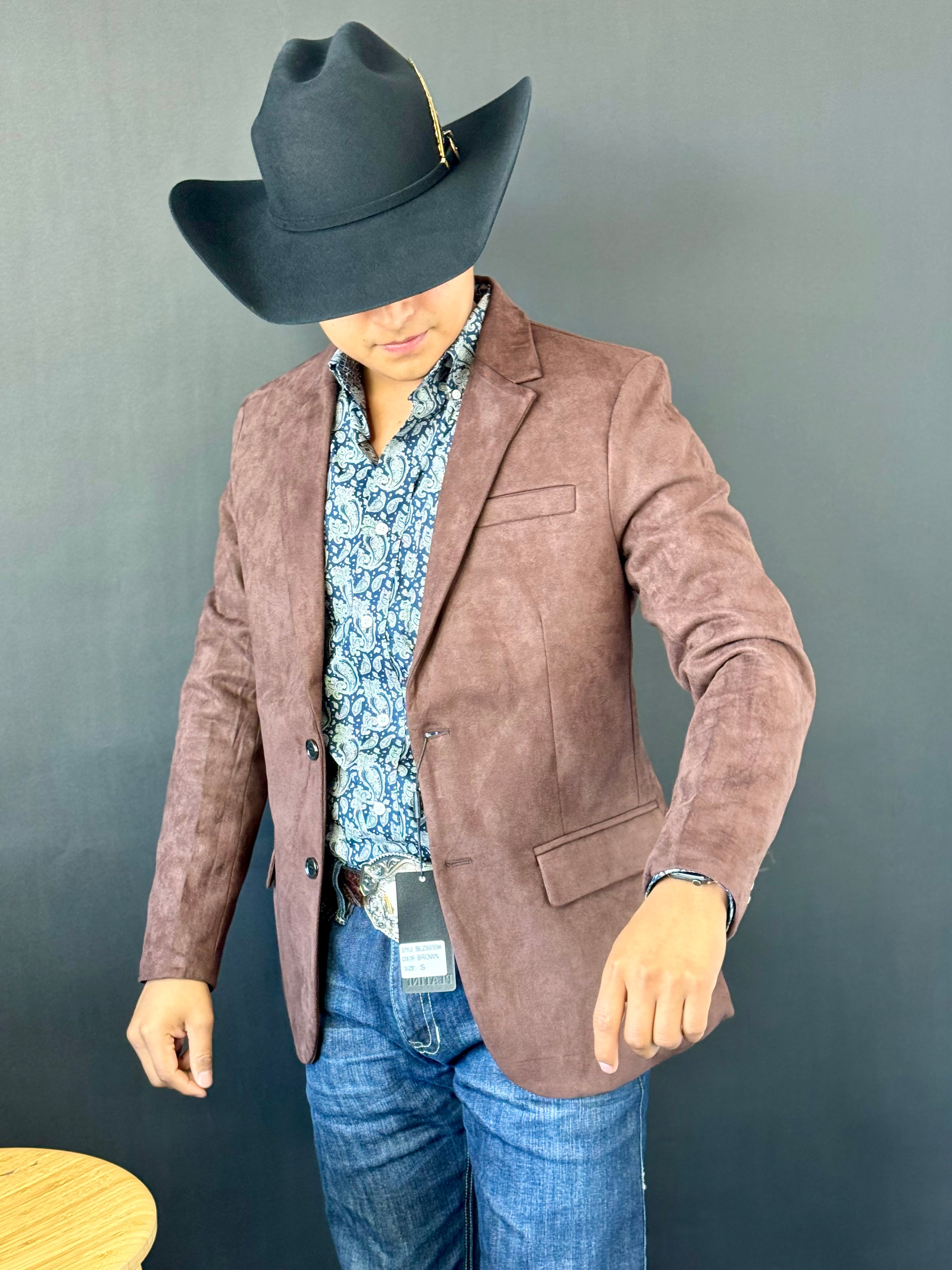 PLATINI CHOCOLATE BROWN GAMUZA SUEDE BLAZER