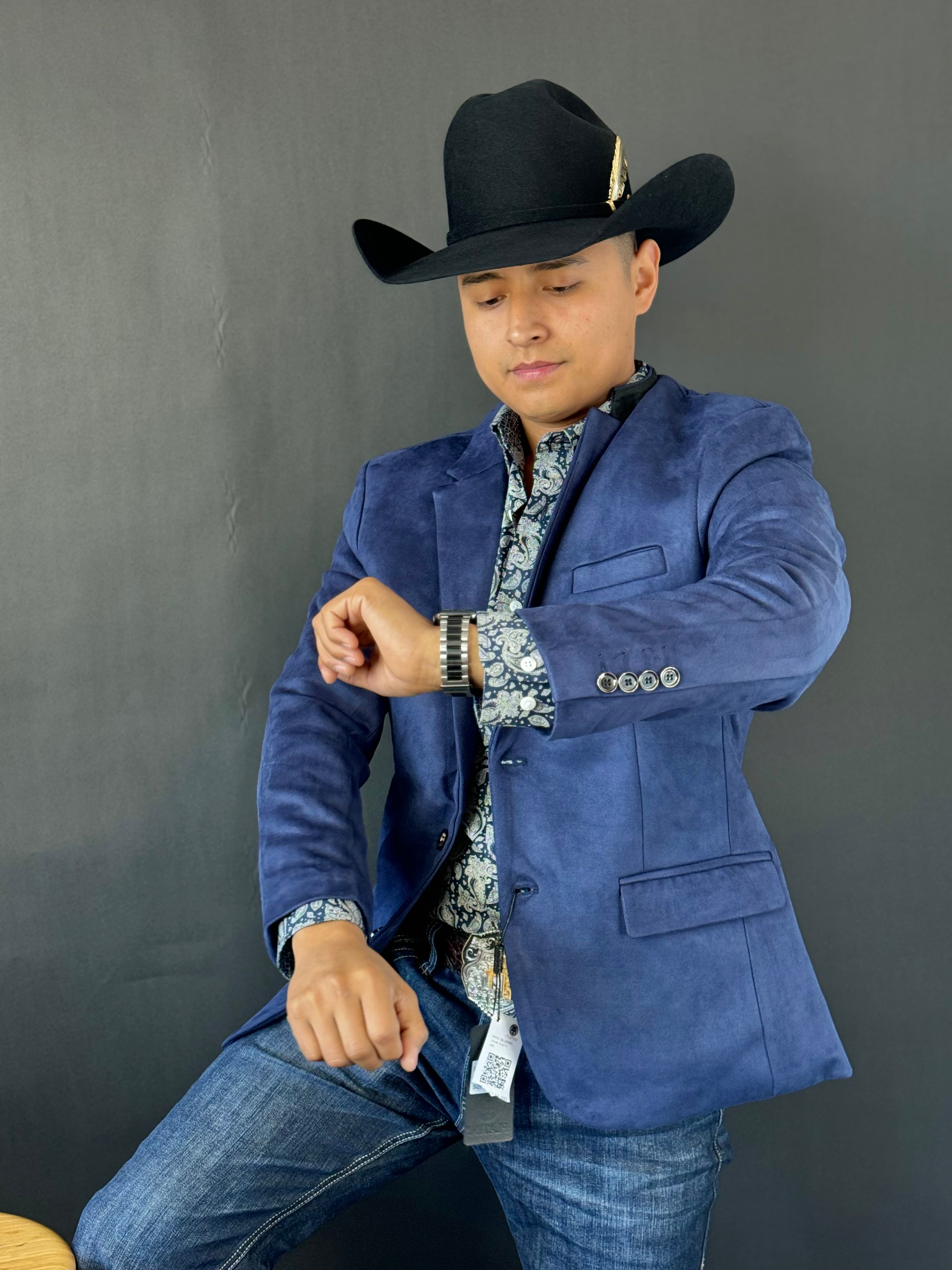 PLATINI NAVY GAMUZA SUEDE BLAZER