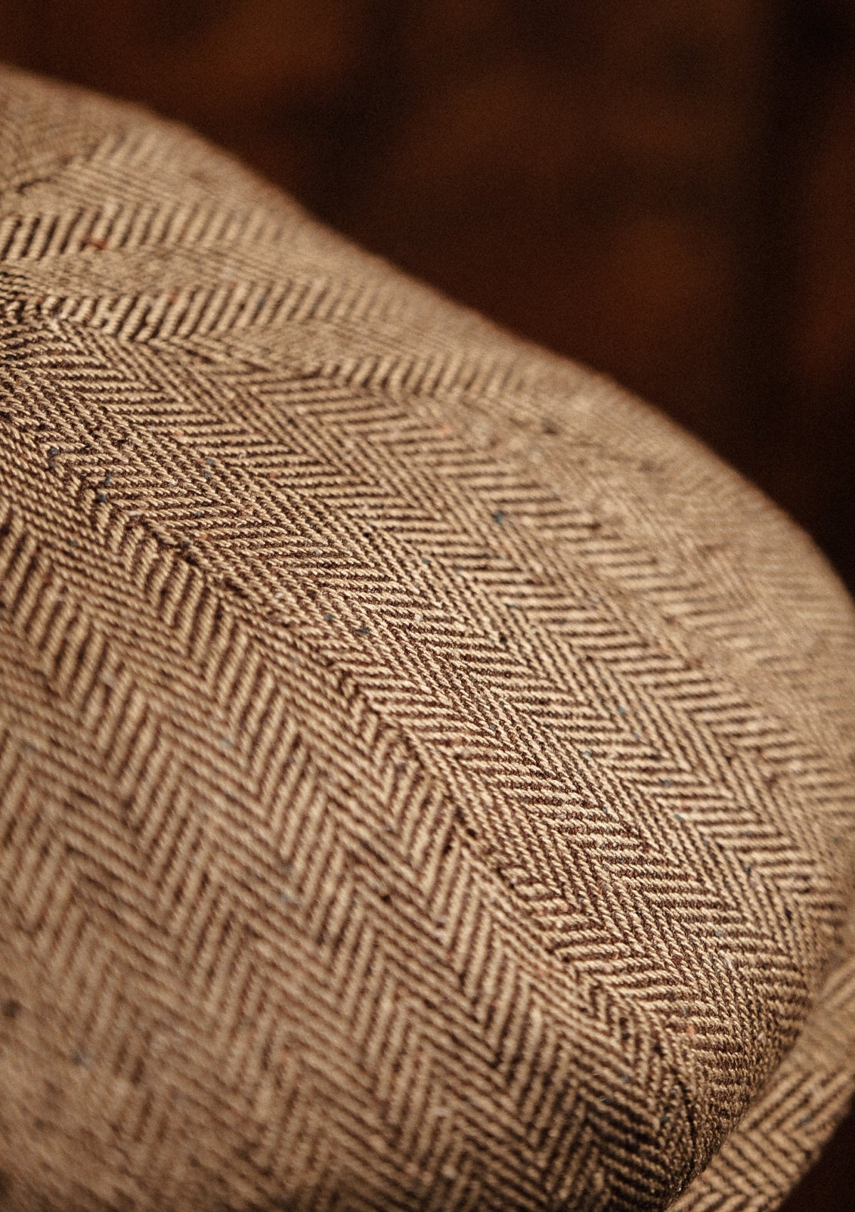Ridgmount Baker Boy - (Narrow Width) Sand Herringbone Pure Silk