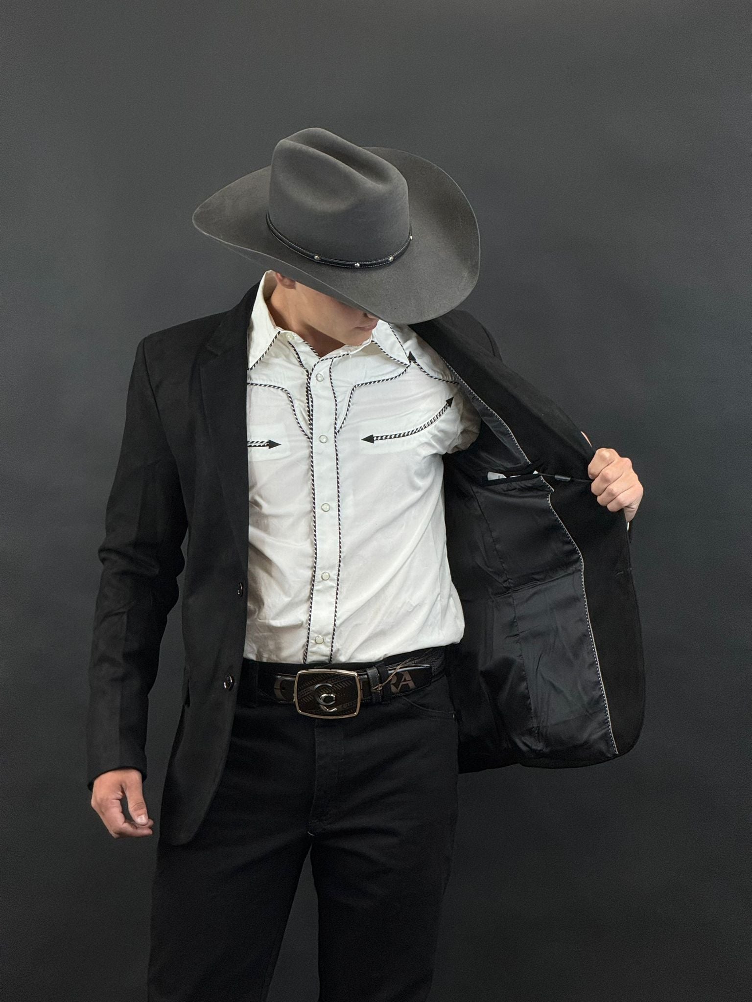 PLATINI BLACK GAMUZA SUEDE BLAZER