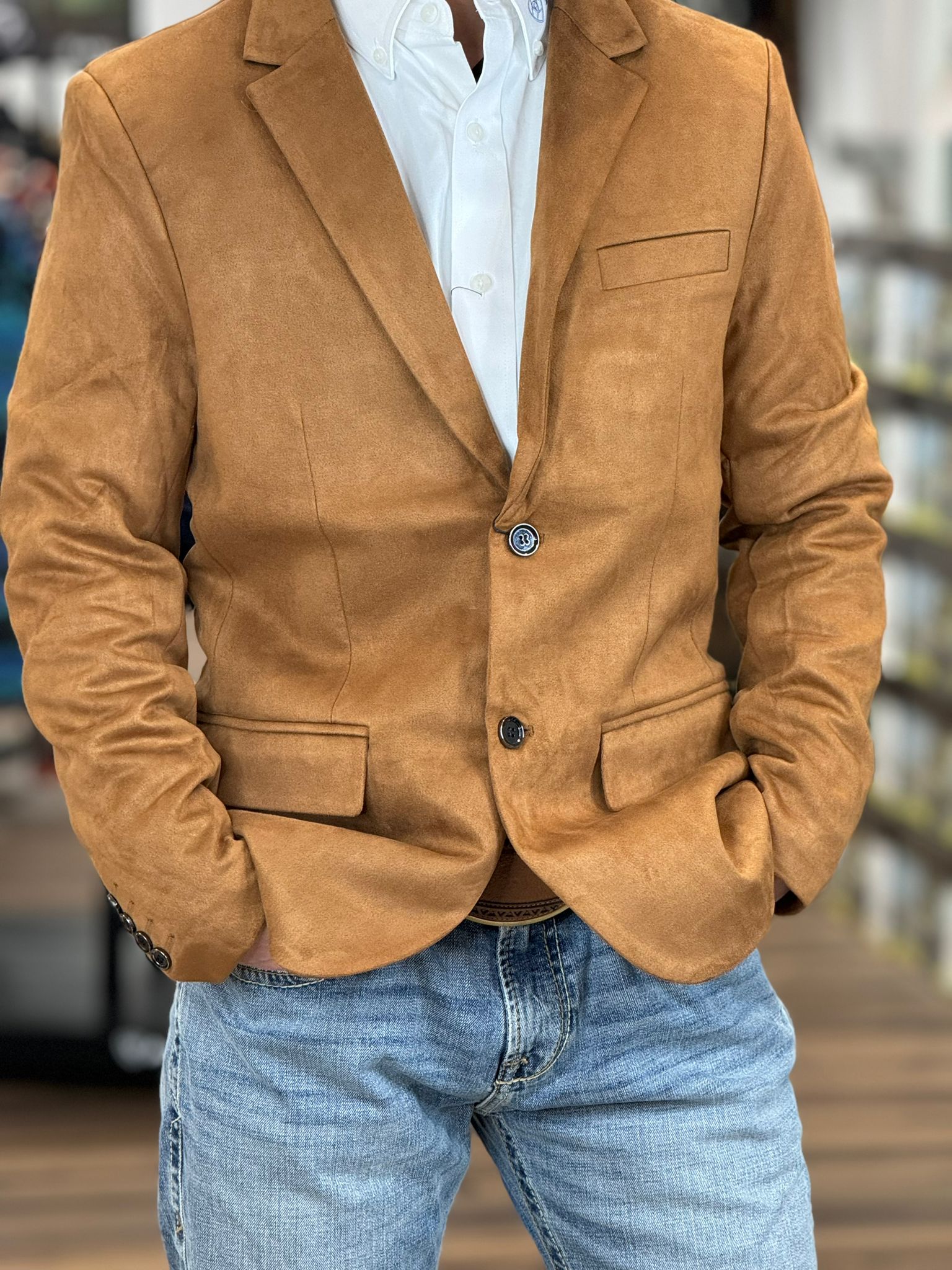 PLATINI CAMEL GAMUZA SUEDE BLAZER