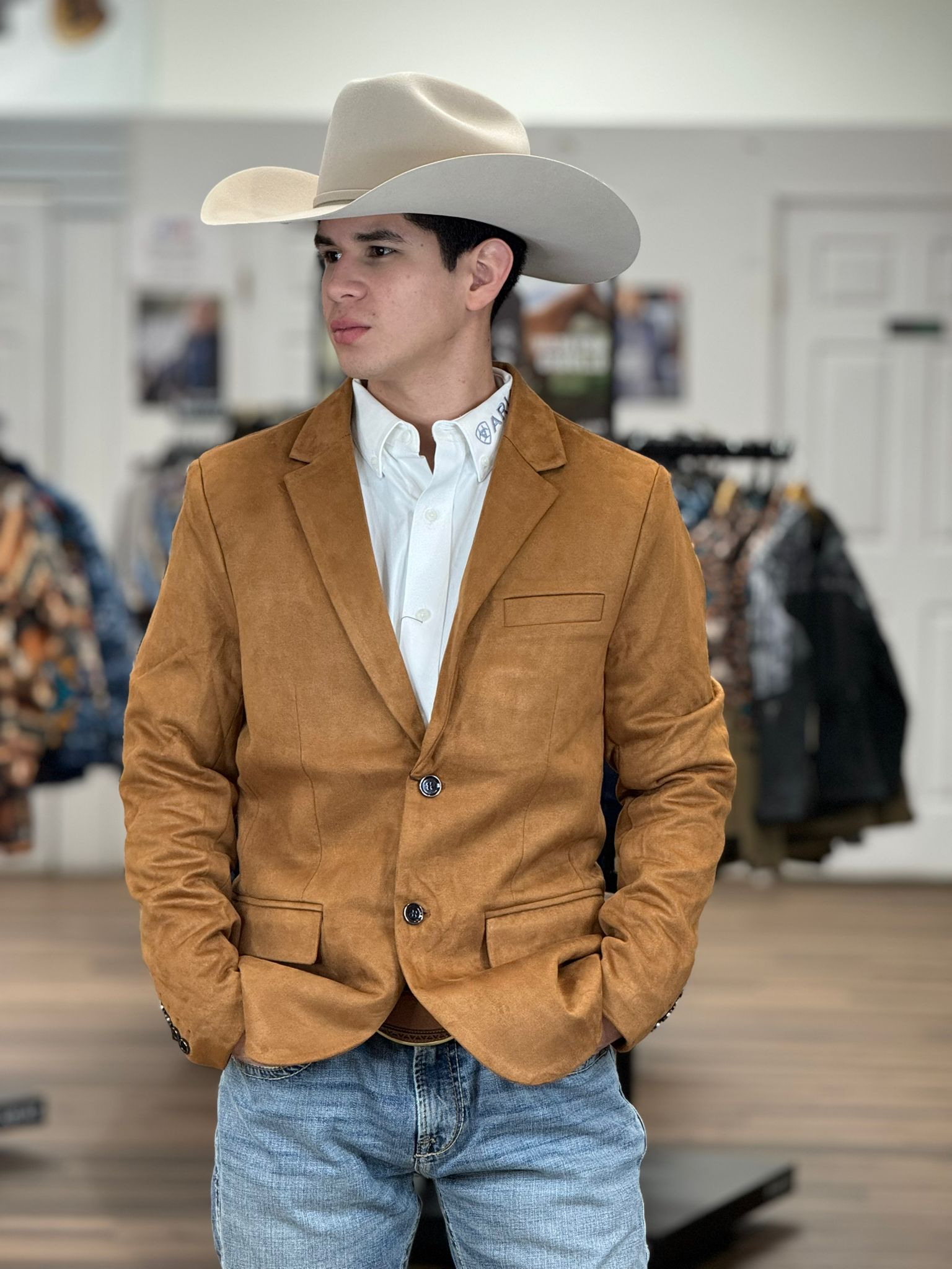 PLATINI CAMEL GAMUZA SUEDE BLAZER