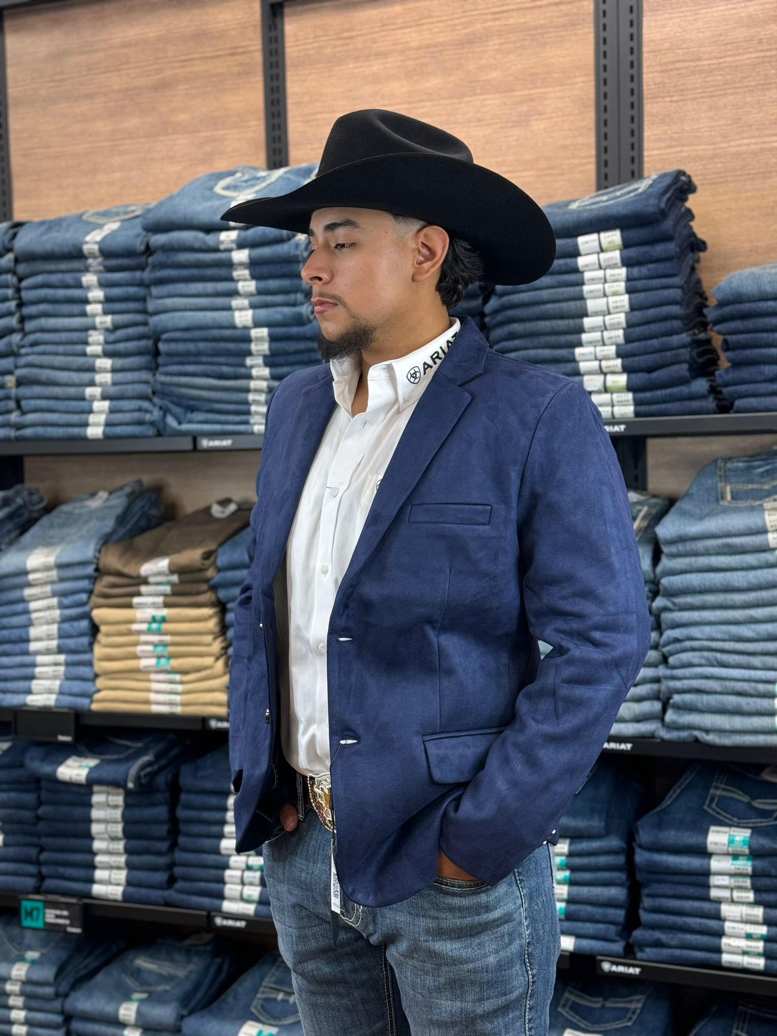 PLATINI NAVY GAMUZA SUEDE BLAZER