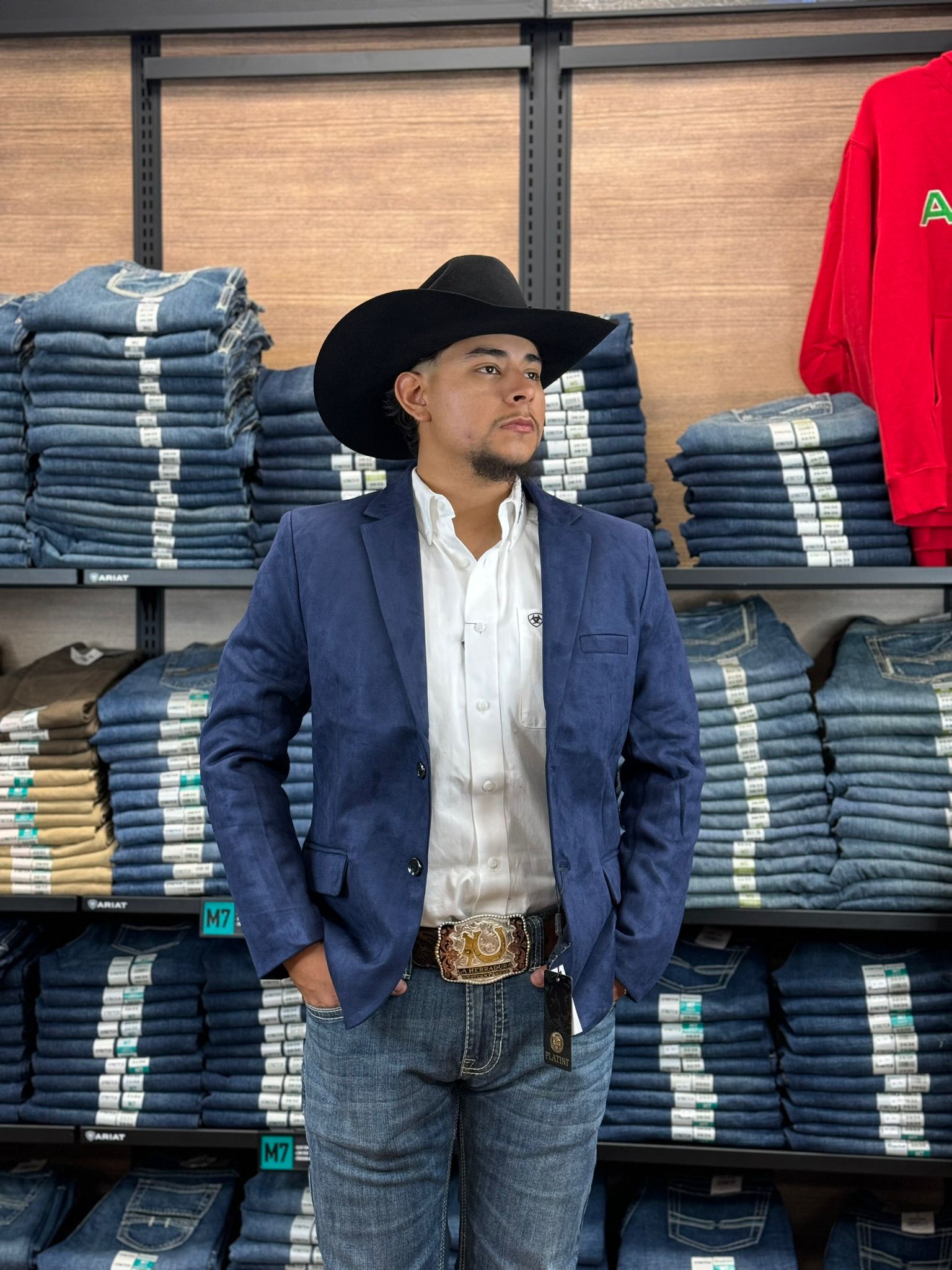 PLATINI NAVY GAMUZA SUEDE BLAZER