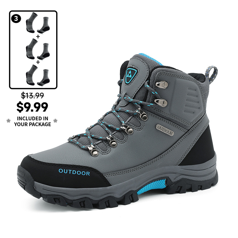 (⏰CLEARANCE SALE 70% OFF) Men's High Top Lace-Up Boots, Outdoor Waterproof Non-Slip Anti-Puncture Orthopedic Comfortable Hiking Mountaineering Walking Boots for Daily Life, Work and Sports