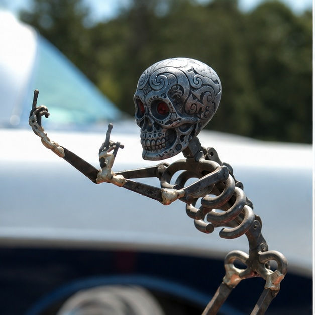 Skeleton Middle Finger Hood Ornament