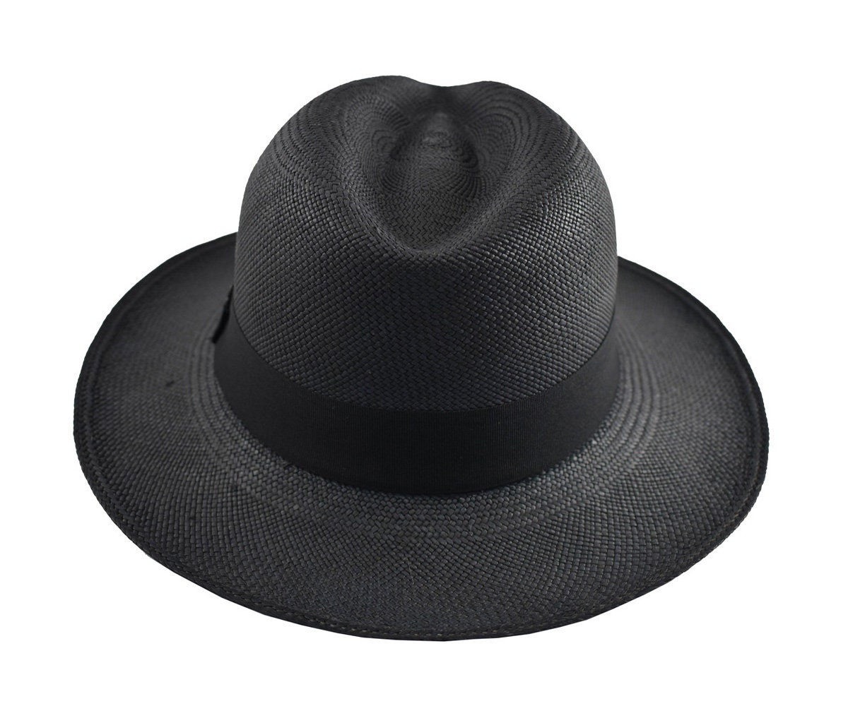 Advanced Original Panama Hat-Black Toquilla Straw-Handwoven in Ecuador