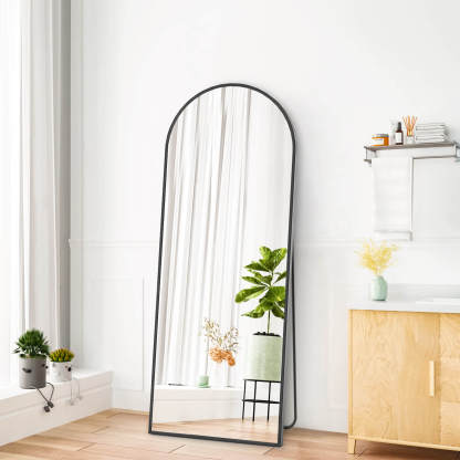 59"x16" Floor Standing Mirror, Wall Mirror with Stand Aluminum Alloy Thin Frame--Living Room,Living Room Mirror