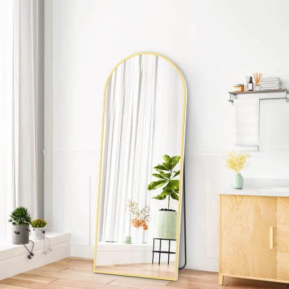 59"x16" Floor Standing Mirror, Wall Mirror with Stand Aluminum Alloy Thin Frame--Living Room,Living Room Mirror