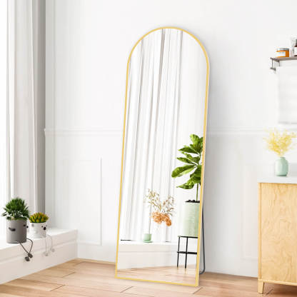 59"x16" Floor Standing Mirror, Wall Mirror with Stand Aluminum Alloy Thin Frame--Living Room,Living Room Mirror